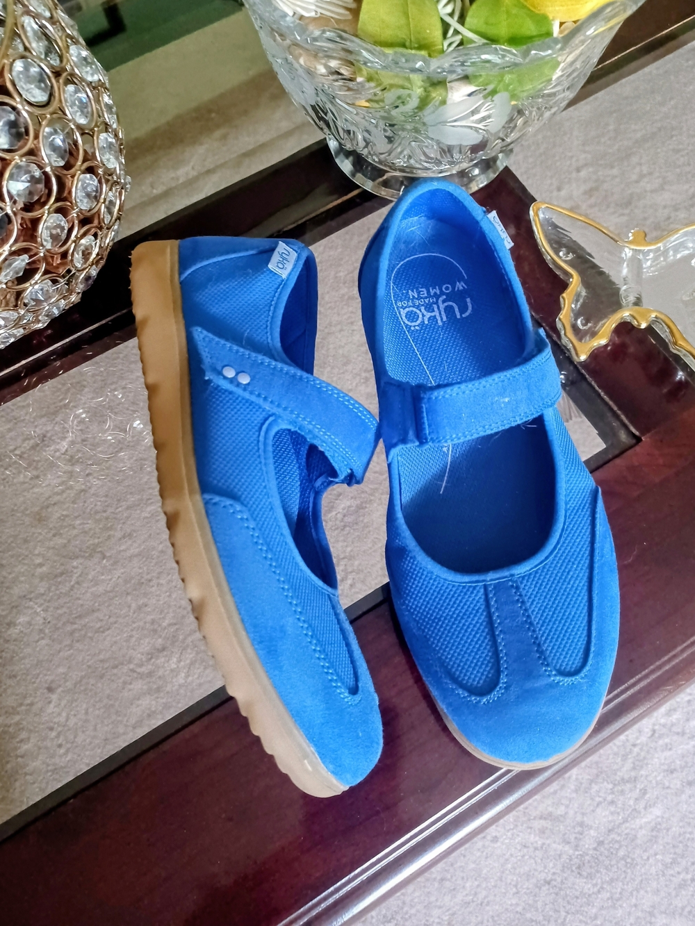 Ryka Bright Blue Kids Mary Jane Sneakers with Gum Sole